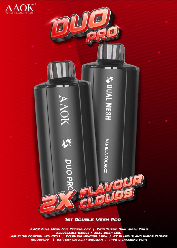 AAOK: Duo Pro 15000 Puffs Disposable Pod