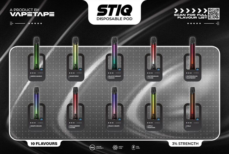 ASDF: VapeTape Stiq 3000 Puffs Disposable Pod